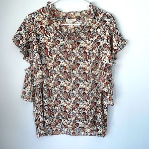 alex & lili cap sleeve blouse size M